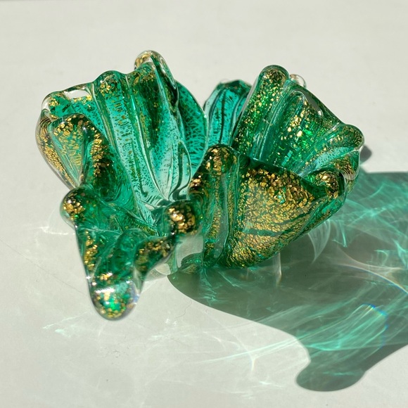 Vintage Teal Murano Glass  Small Trinket Dish / Salt Cellar - Picture 9 of 10